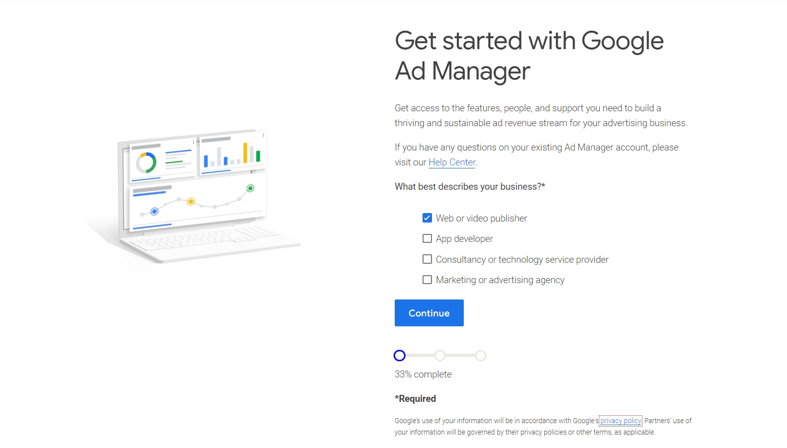 Sign Up Google Ad Manager